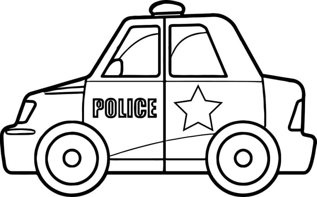 Desenho de carro de polícia para pintar