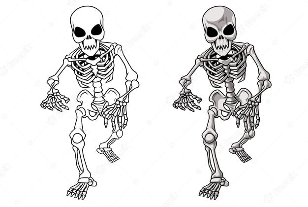 Desenho de esqueleto para atividades