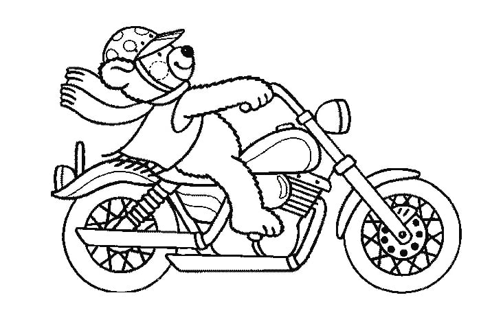Desenho de moto infantil para pintar