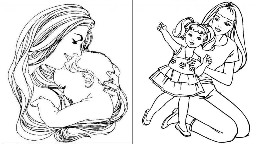 desenho de mãe e filha para colorir e imprirmir