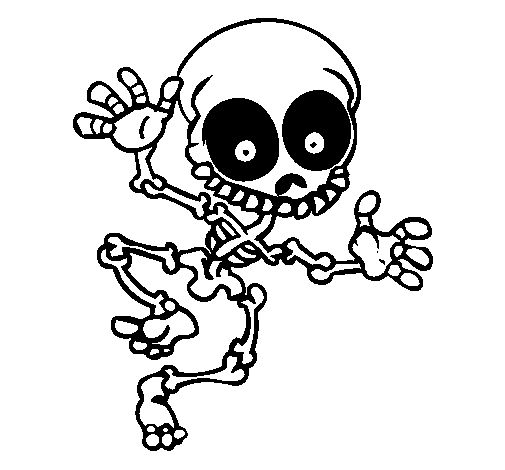 imagem de esqueleto para colorir
