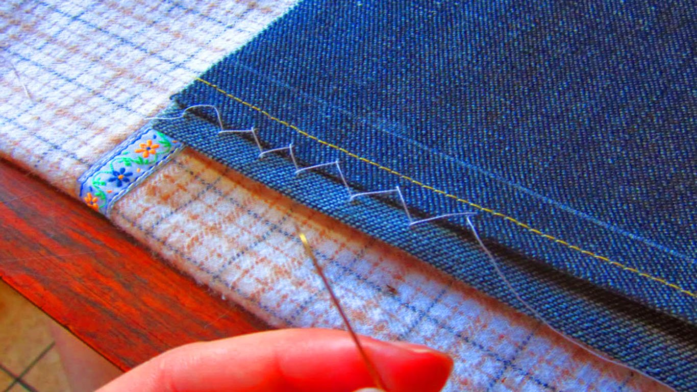 Segredo costurar o ponto pé de galinha na mão em bainha de calças – costura com crochê