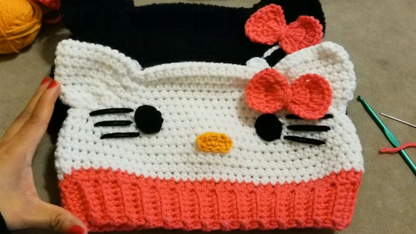 Como fazer gorrinho Hello Kitty de crochê passo a passo