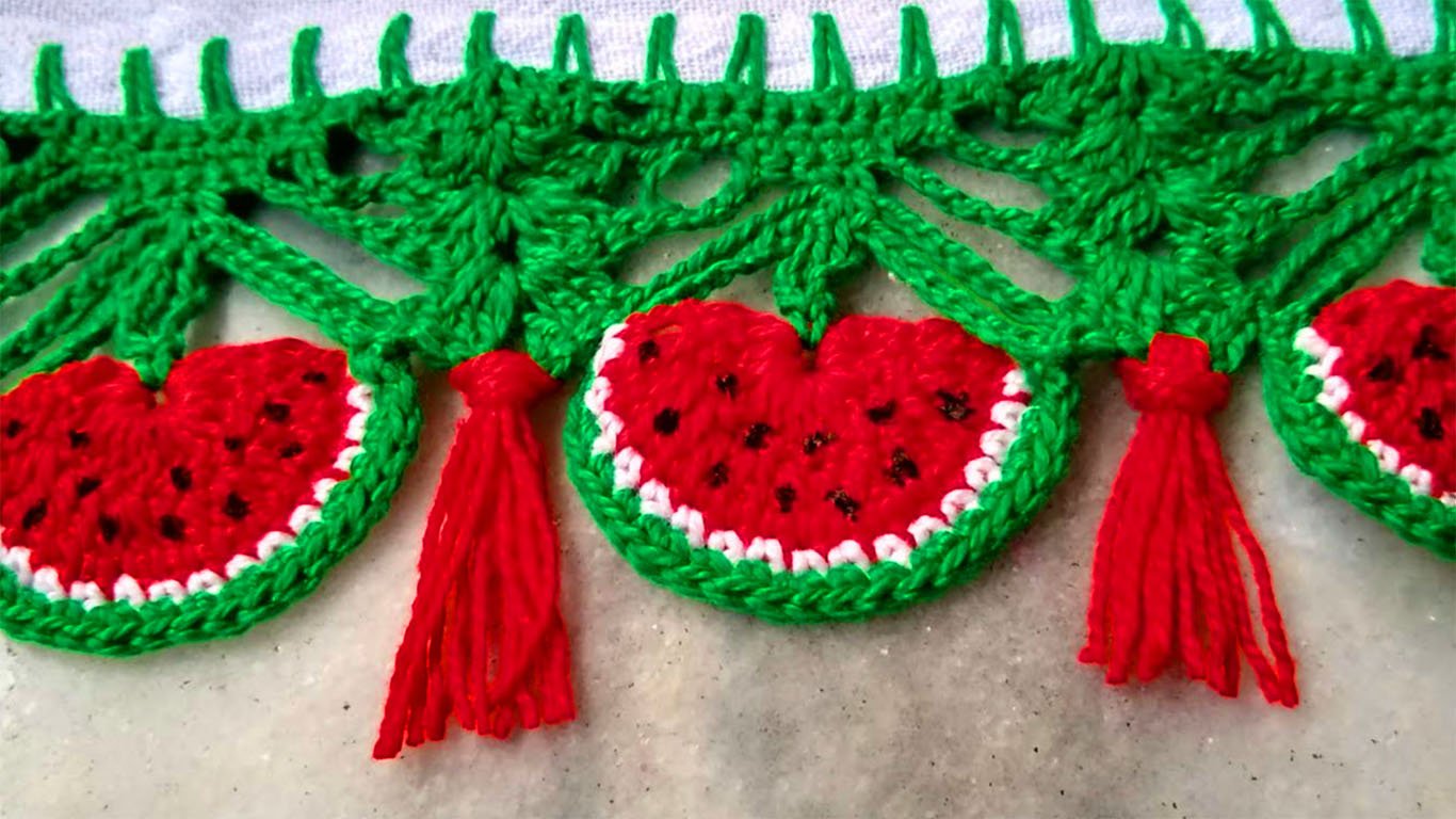 Frutinhas no barrado de crochê: aprender a fazer a melancia
