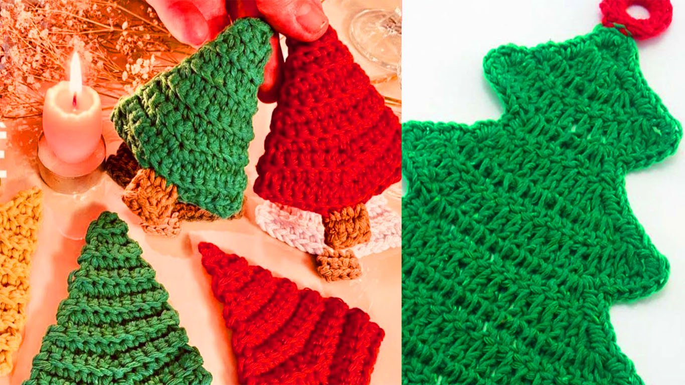 Pinheirinho de Natal no crochê bem fácil de aprender a fazer