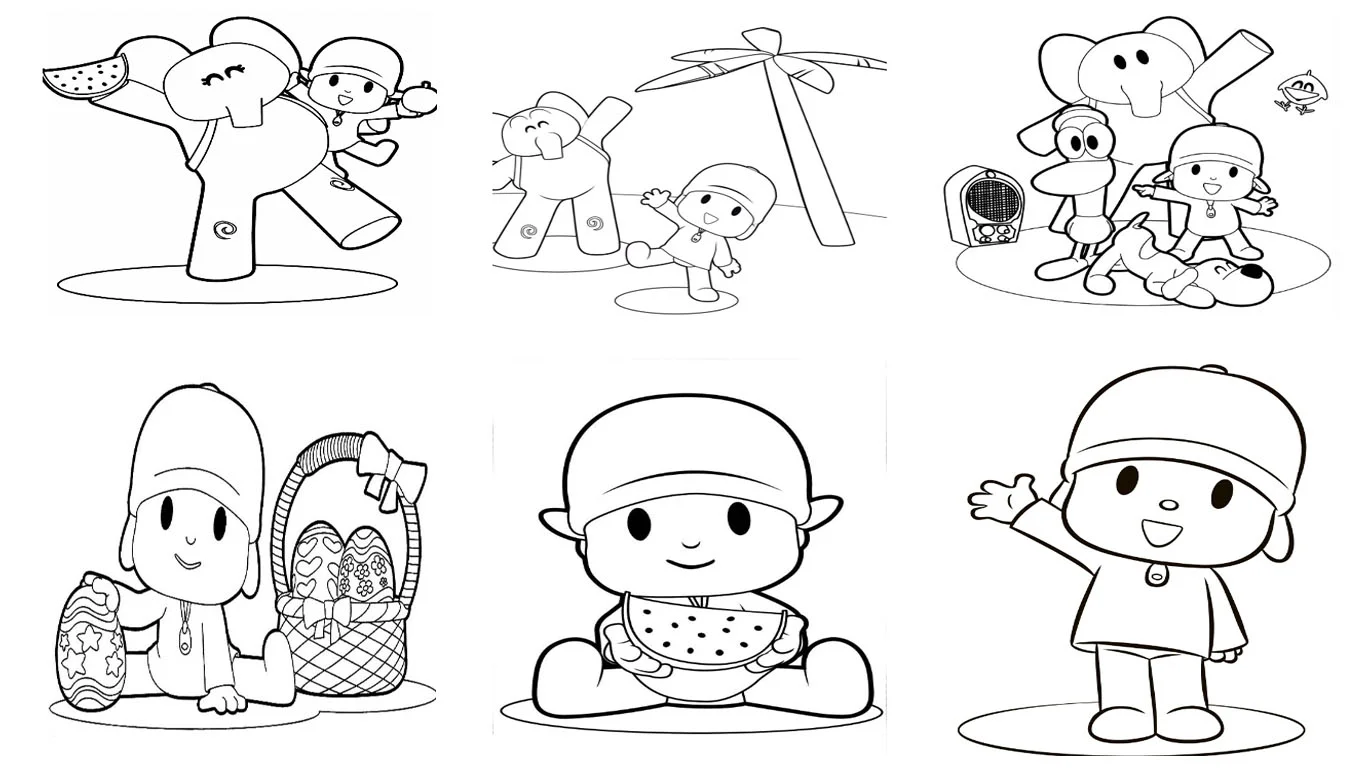 Atividades educativas: Desenhos do Pocoyo para imprimir e colorir