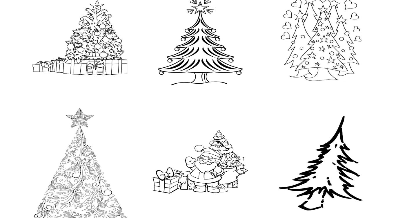 Árvore de Natal para colorir e imprimir