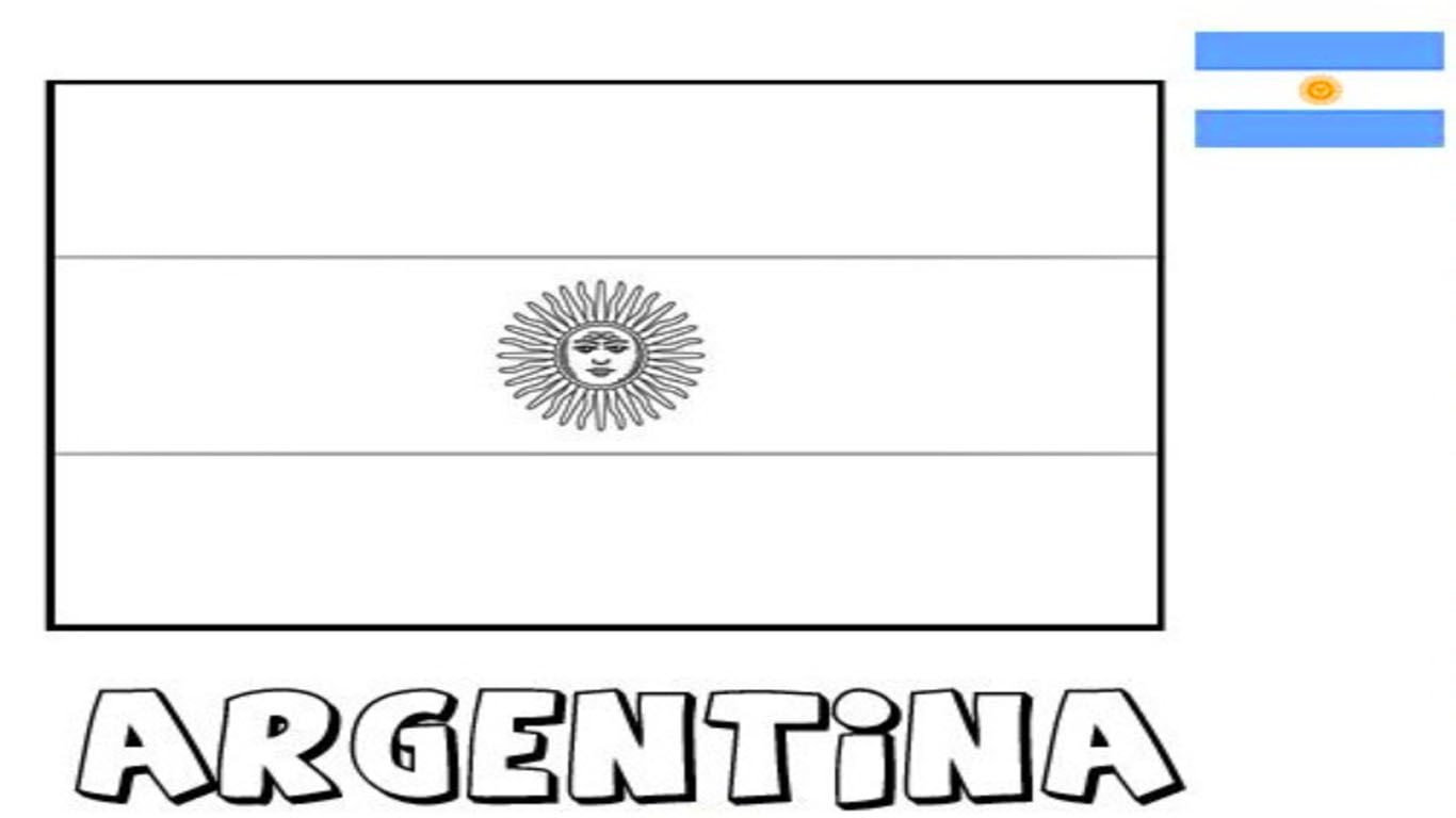 Bandeira da Argentina para colorir e imprimir – Desenho para atividades