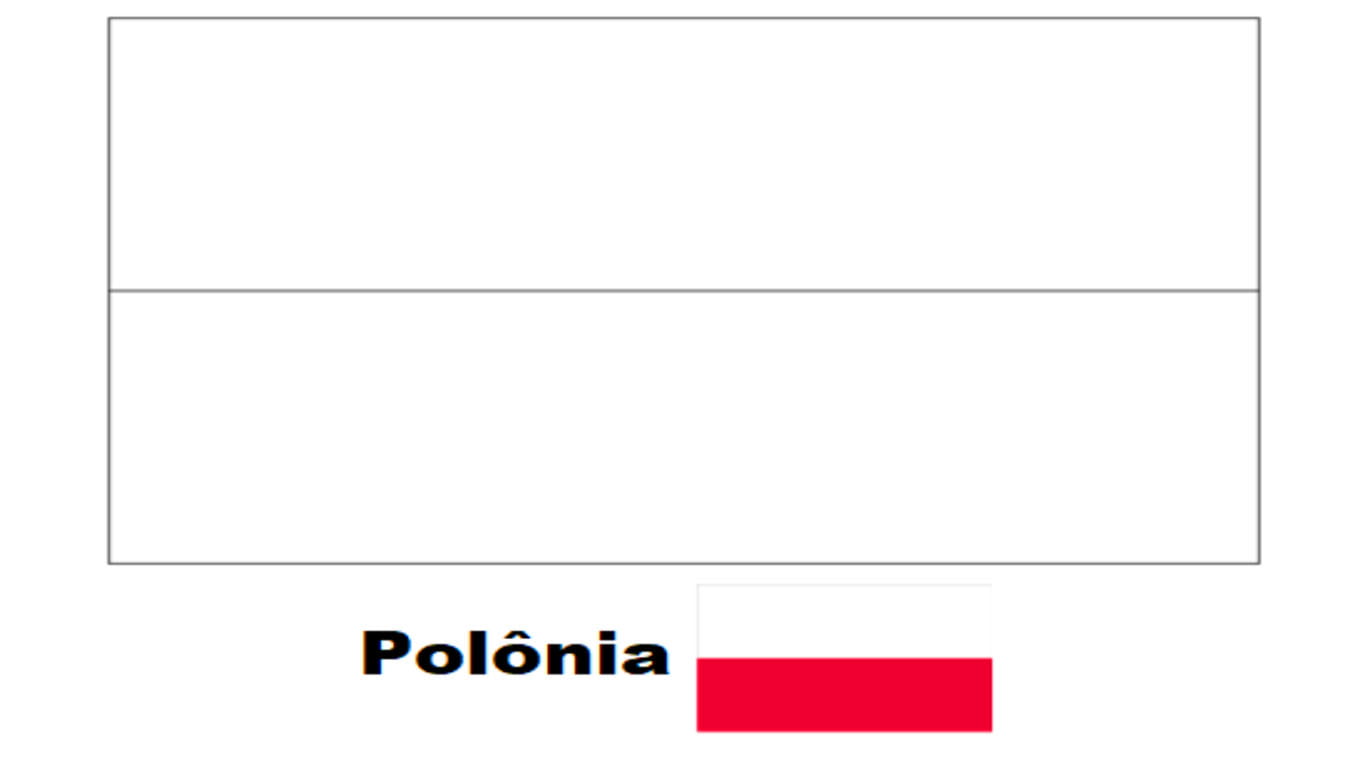Bandeira da Polônia para colorir e imprimir – Desenho para atividades