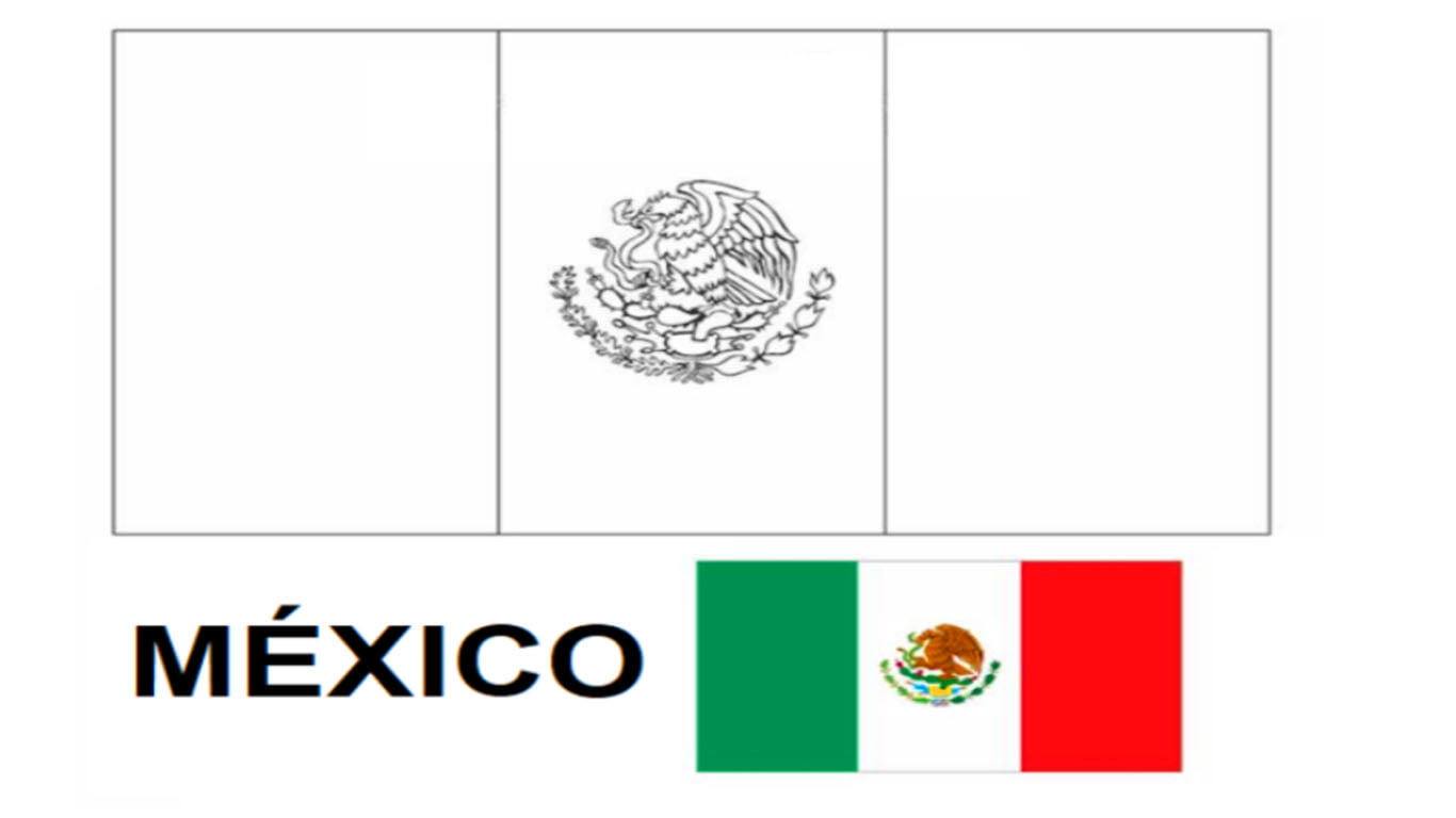 Bandeira do México para colorir e imprimir – Desenho para atividades
