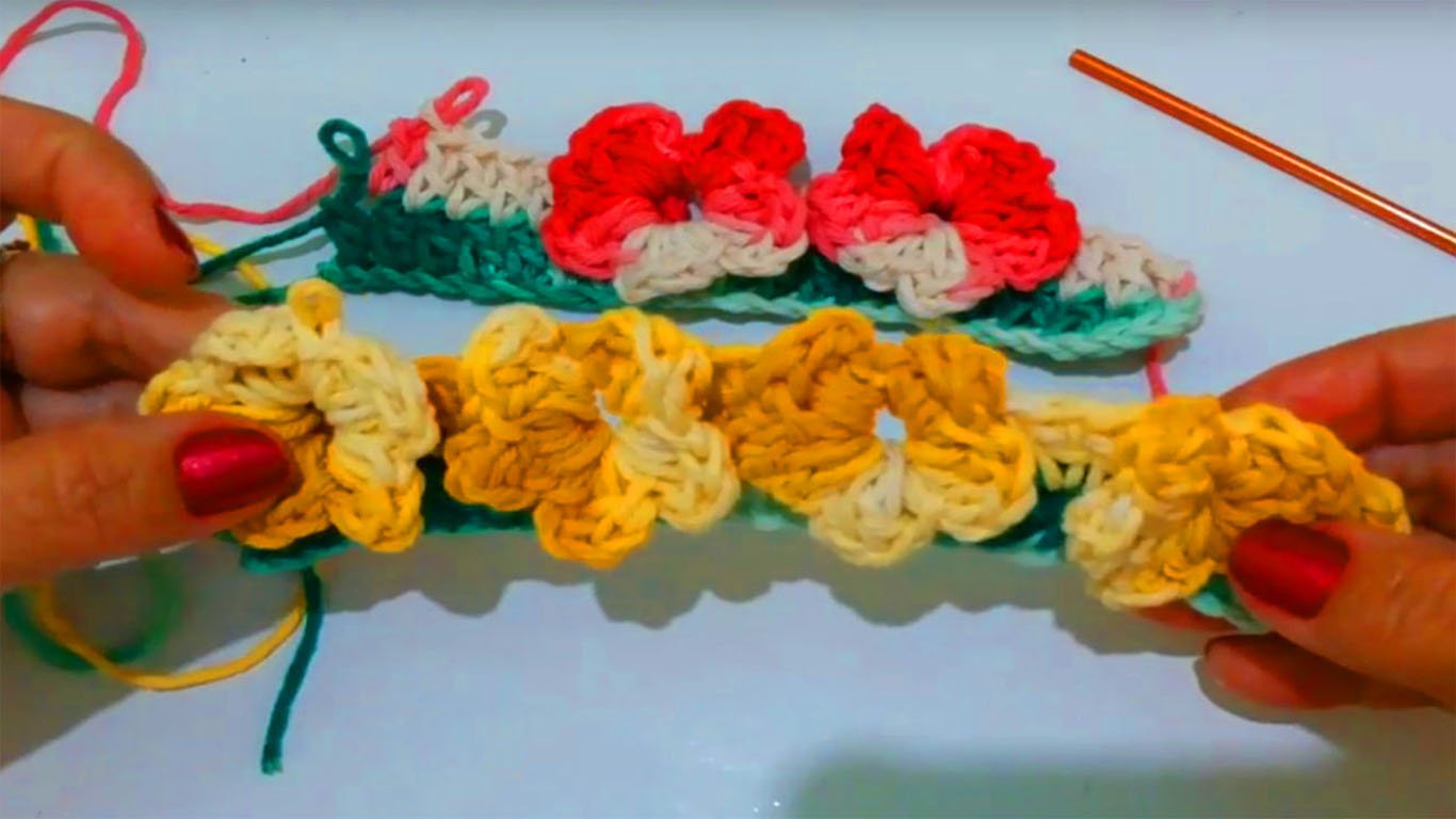 Como fazer ponto mil flores no crochê muito usado em apliques e acabamentos
