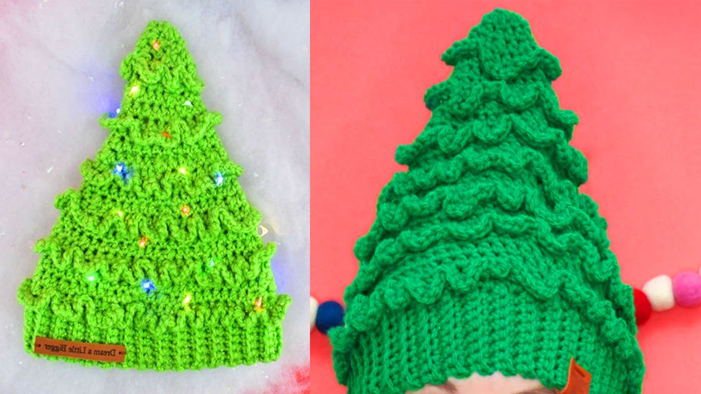 Chapéu engraçado de Natal no crochê muito divertido para aprender a fazer, com passo a passo