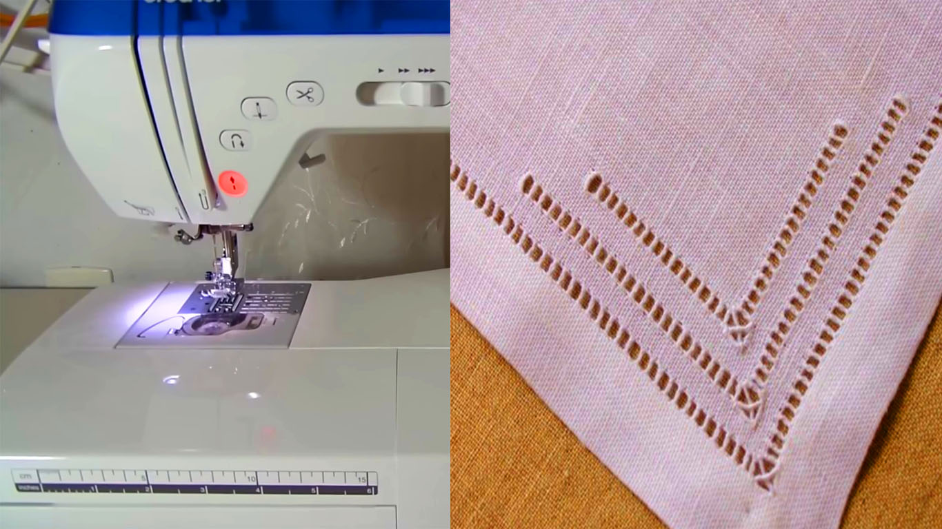 Ponto anjour na máquina de costura com caseado aberto – aprenda como costurar