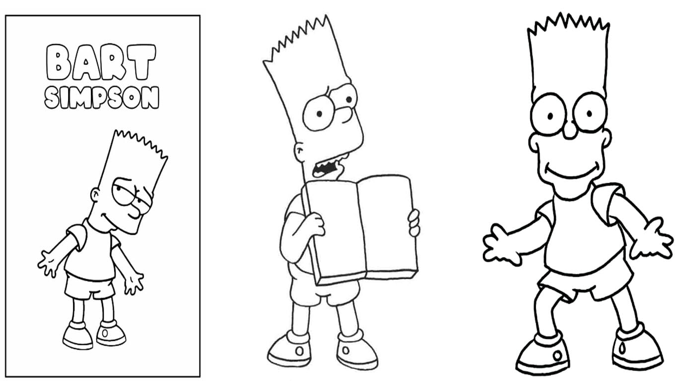 Bart Simpson para colorir desenho para imprimir