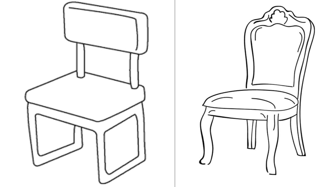 Cadeira para colorir e imprimir