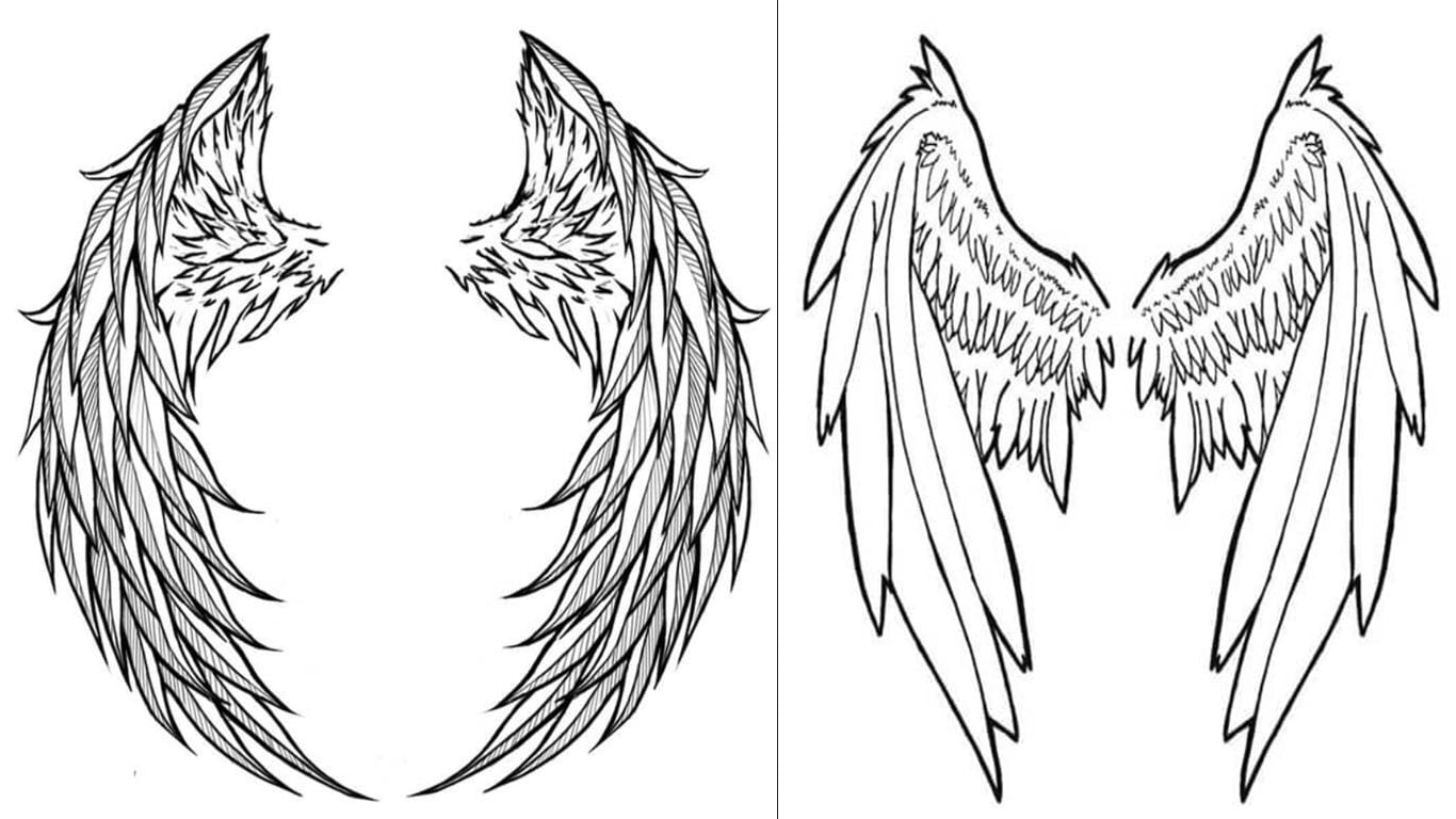 Desenho de asas de anjo colorir e imprimir