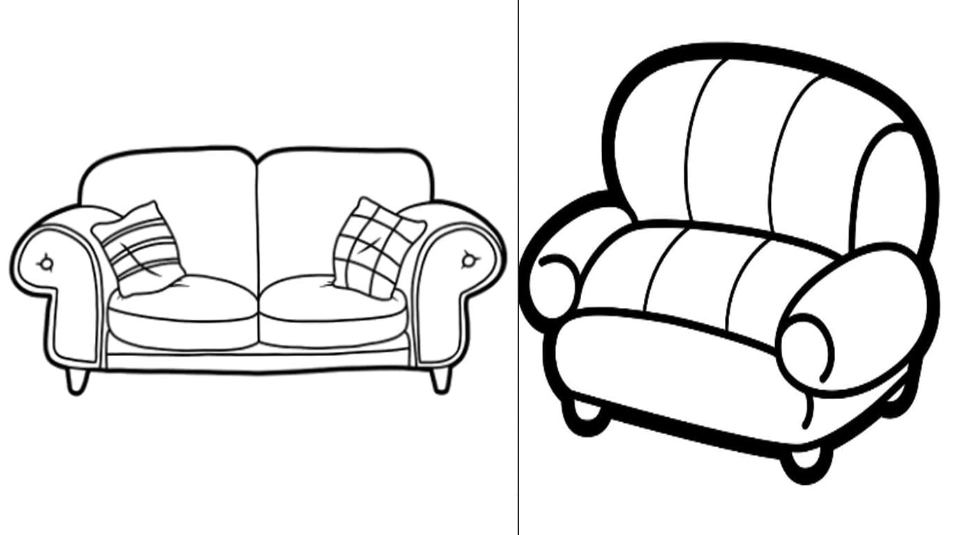 Arquivos Desenho de sofá para colorir - Artesanato Total