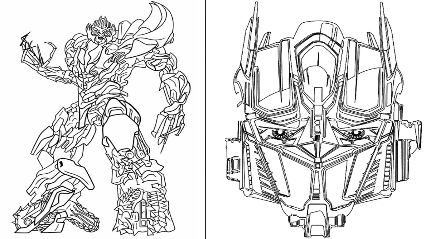 Transformers para colorir e desenhos de imprimir