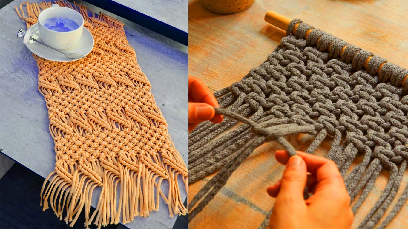 Lindo trilho de mesa de macramê no crochê muito fácil de fazer