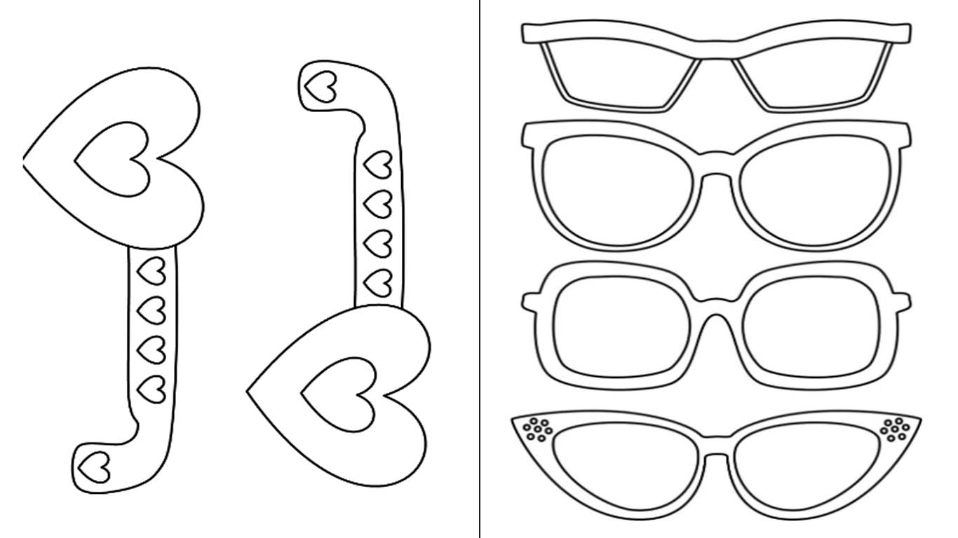 Óculos para colorir e desenhos para imprimir