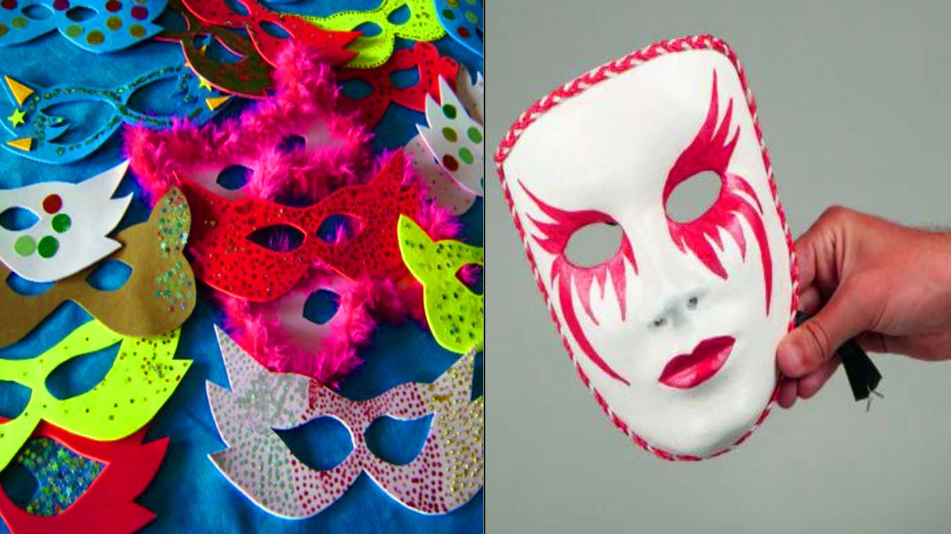 Como fazer máscara de carnaval de papel, infantil e EVA com moldes e curiosidades