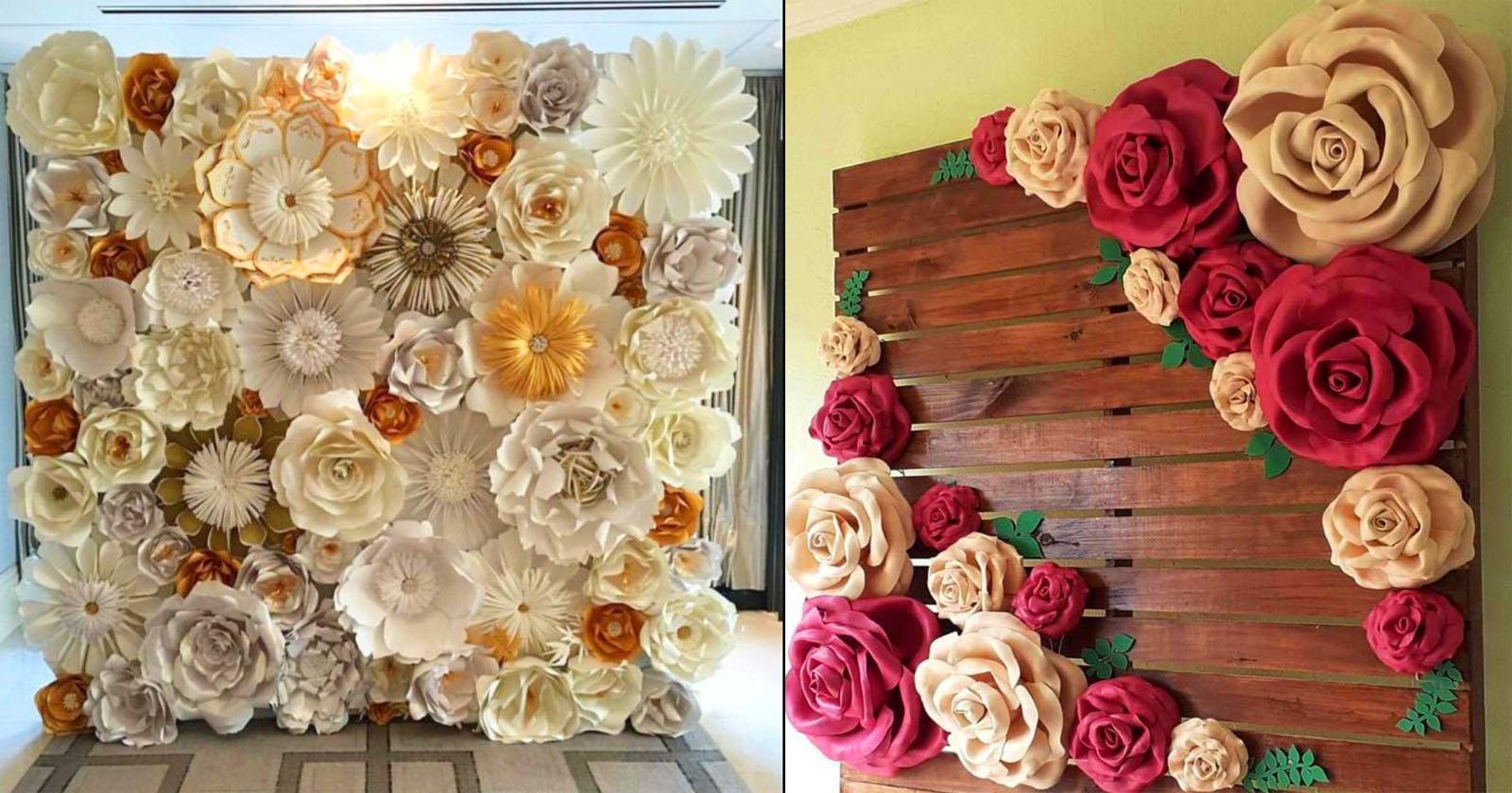 Painel com flores de papel – modelos e como fazer para decorar