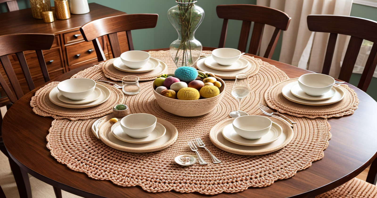 Peças inspiradoras de crochê que não podem faltar na decoração da mesa de jantar