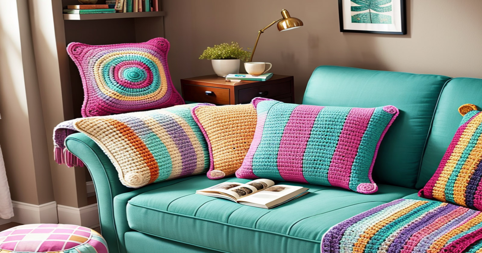 Almofada de crochê bicolor – Como fazer e usar na decoração da casa