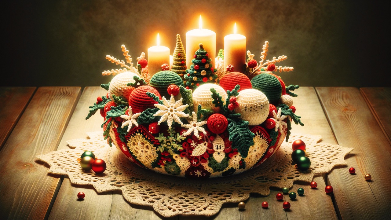 Centro de Mesa de Natal em Crochê Diferenciado: Uma Peça Única para Sua Decoração Festiva