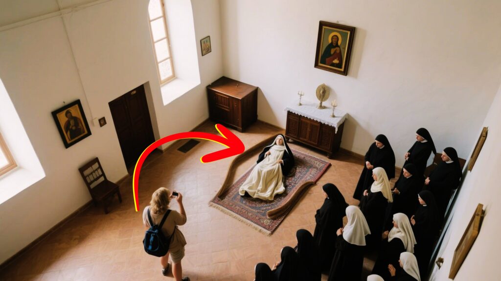 Turista que visitava quarto em convento religiosos e crentes ficaram chocados