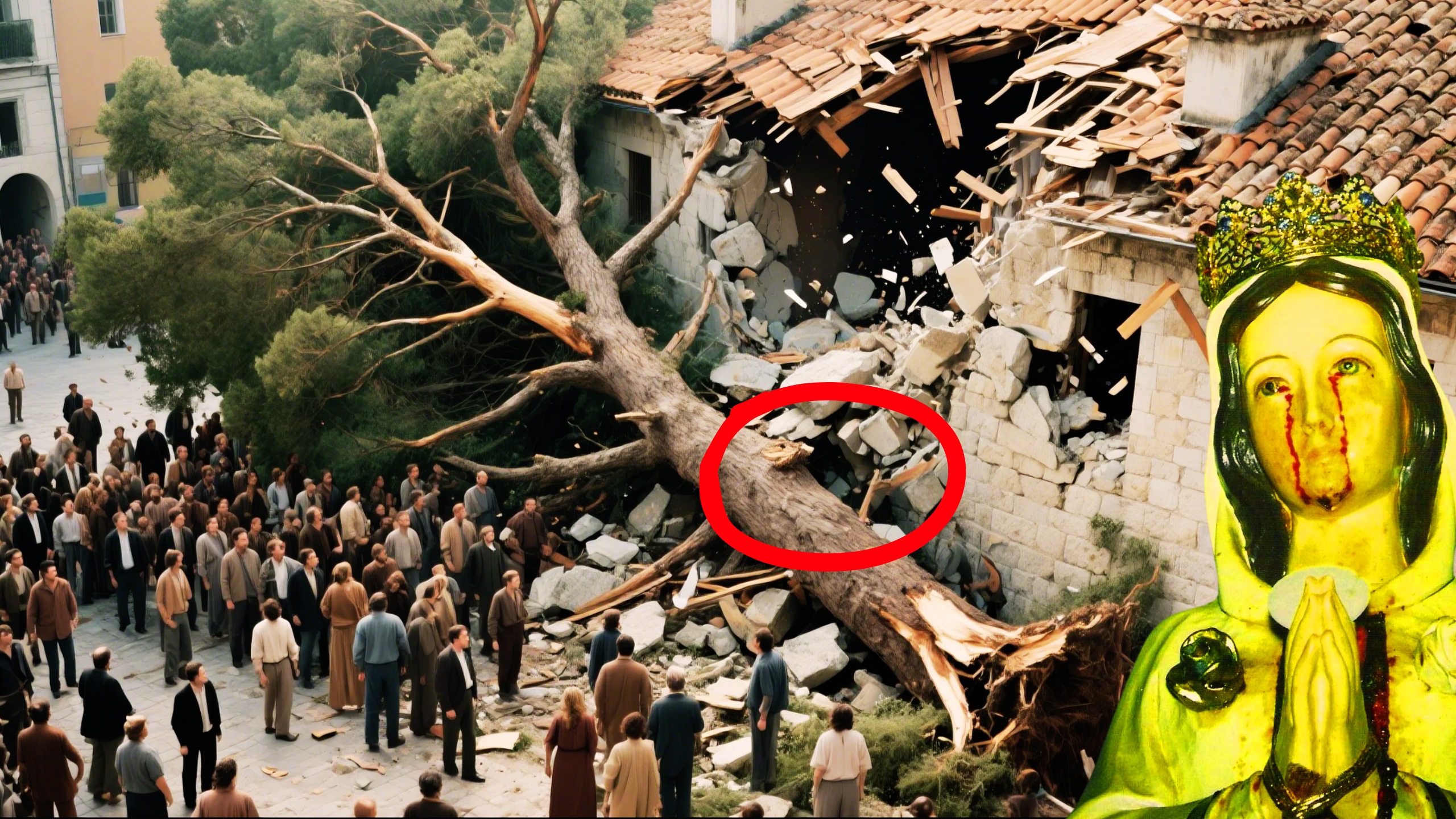 Vento furioso acaba com Crentes reunidos em convento religioso e o pior acontece