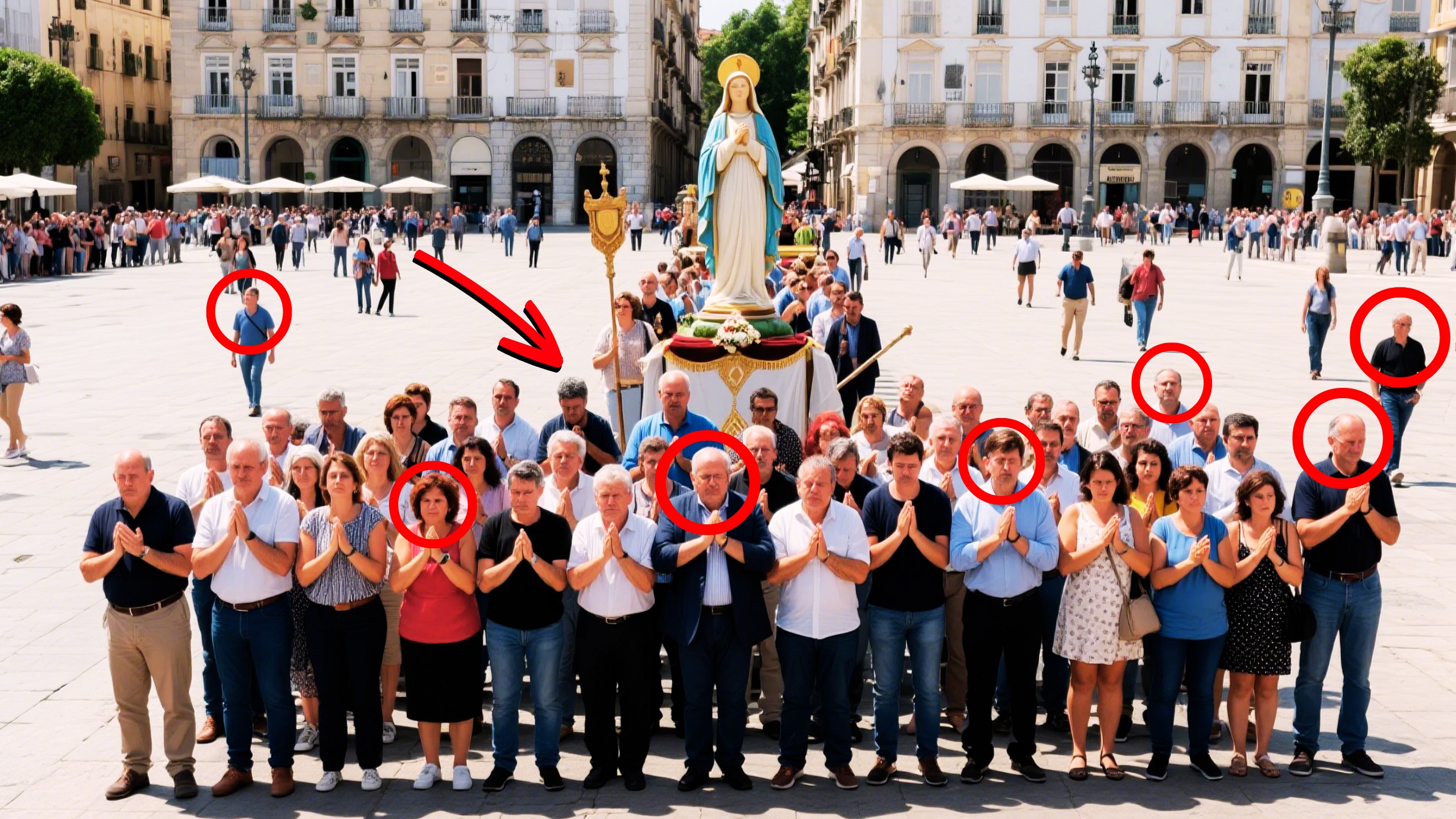 Uma dessas pessoas fez algo inaceitável nessa procissão a Nossa Senhora
