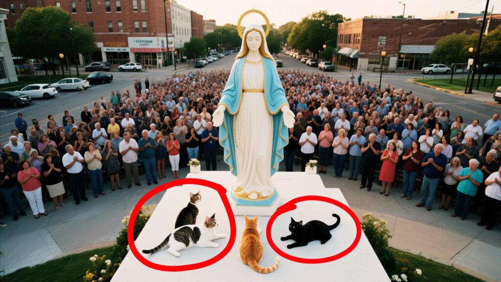 O mistério dos 4 gatos que deitaram aos pés de Nossa Senhora em meio ao culto