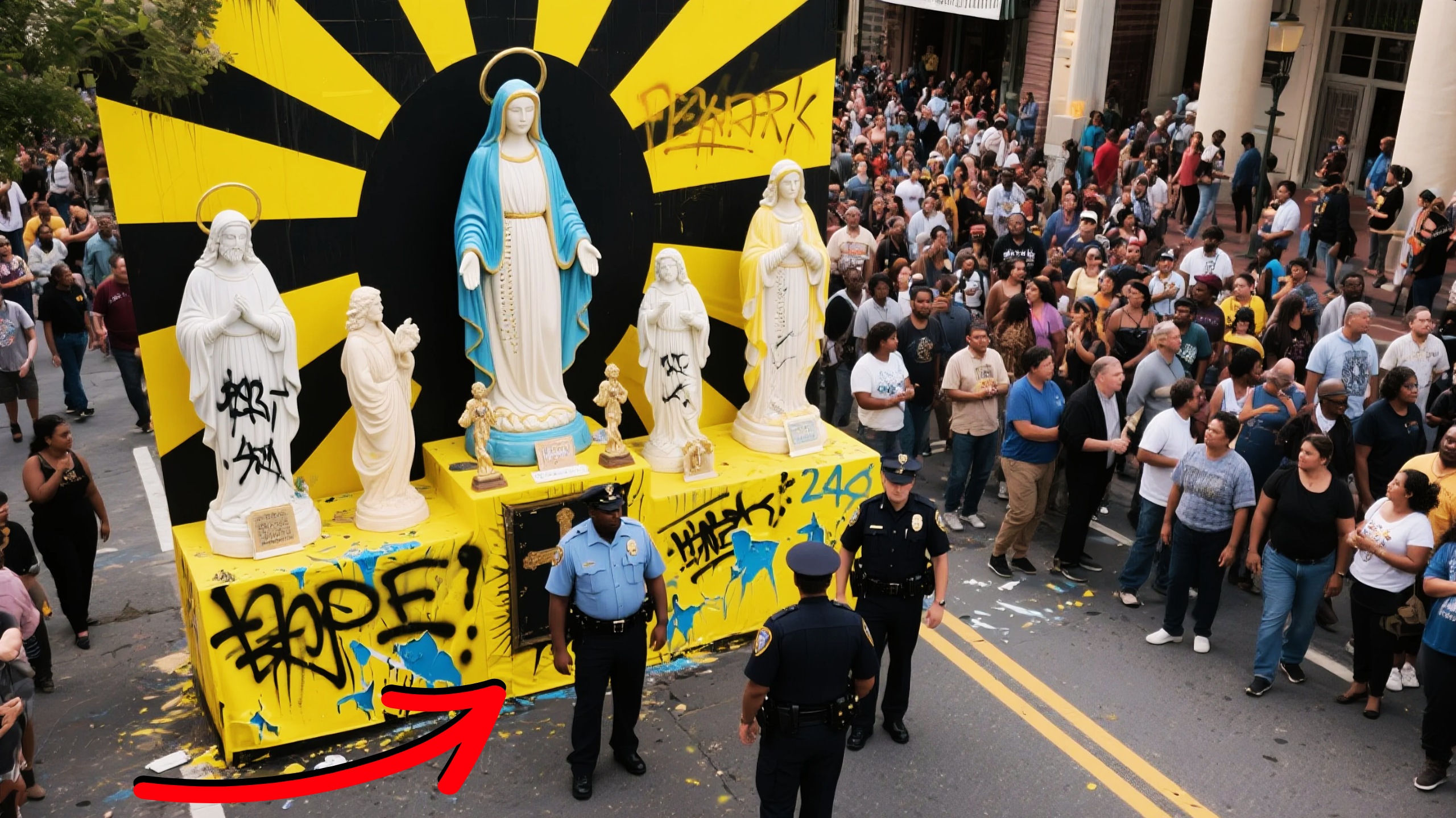 Procissão de crentes