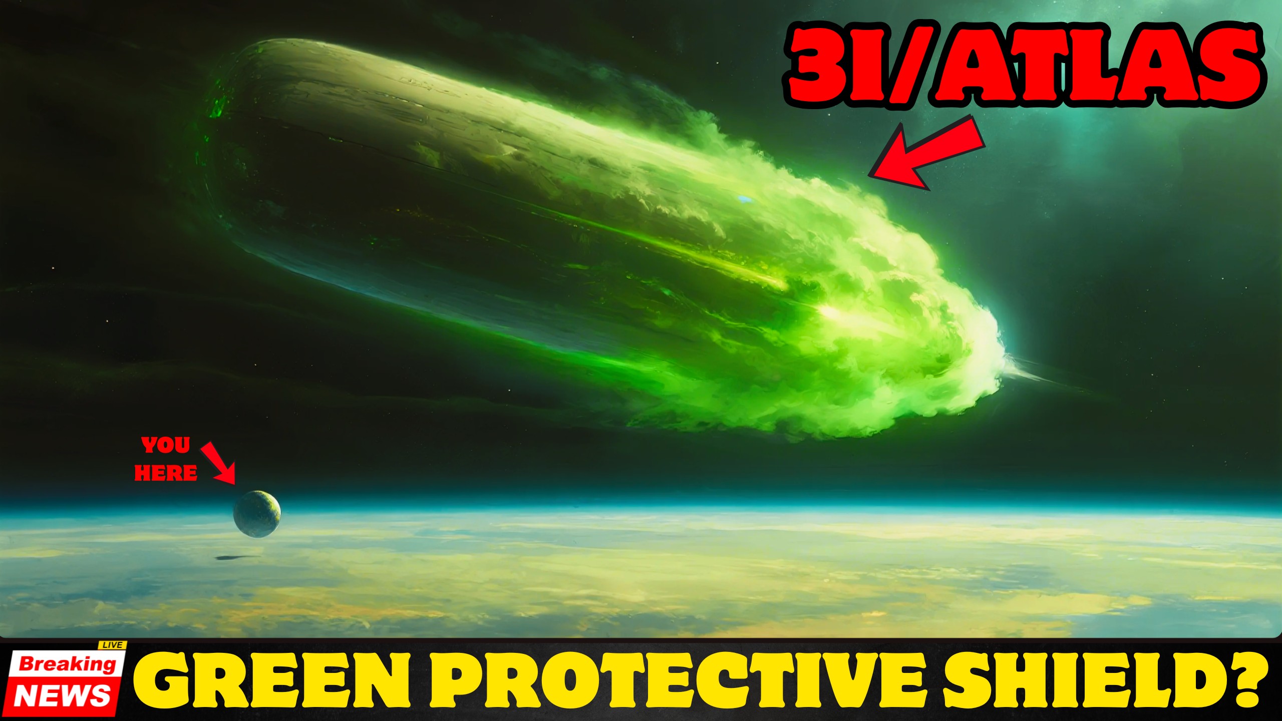 3I/ATLAS abre escudo protetor verde