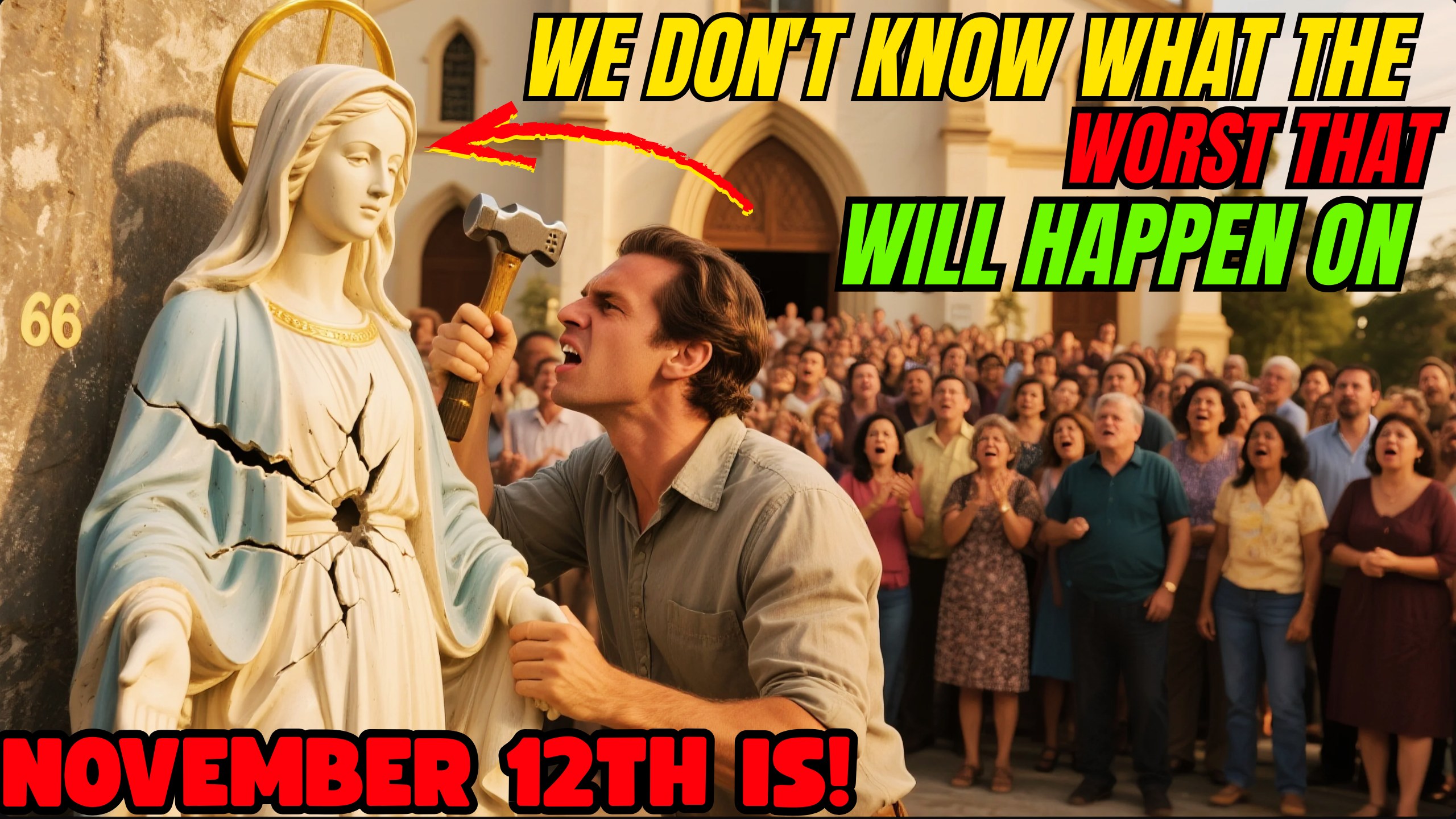 Homem com martelo invade procissão e bate em estatua de Nossa Senhora