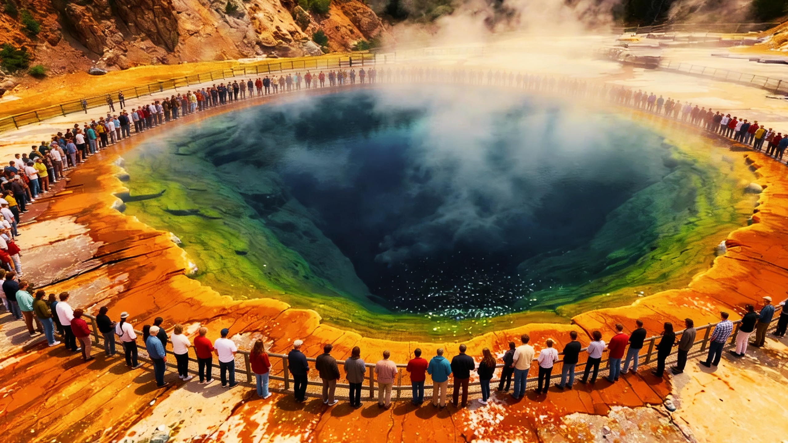 Yellowstone maior gêiser ácido da Terra - Gêiser Echinus